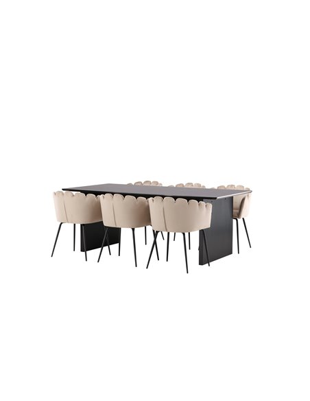 Matgrupp Vail med Limhamn matstolar, 200 × 100 cm
