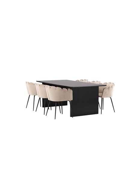 Matgrupp Vail med Limhamn matstolar, 200 × 100 cm