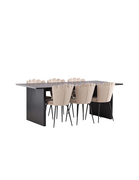 Matgrupp Vail med Limhamn matstolar, 200 × 100 cm
