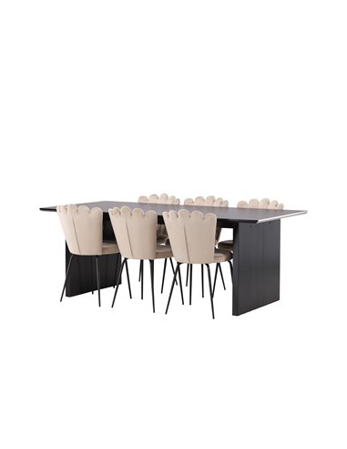 Matgrupp Vail med Limhamn matstolar, 200 × 100 cm