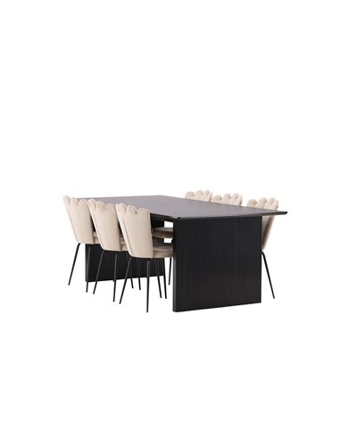 Matgrupp Vail med Limhamn matstolar, 200 × 100 cm