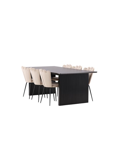 Matgrupp Vail med Limhamn matstolar, 200 × 100 cm