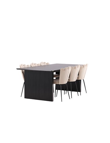 Matgrupp Vail med Limhamn matstolar, 200 × 100 cm