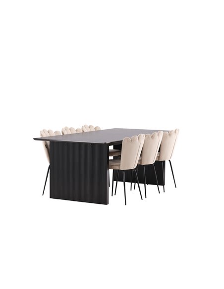 Matgrupp Vail med Limhamn matstolar, 200 × 100 cm