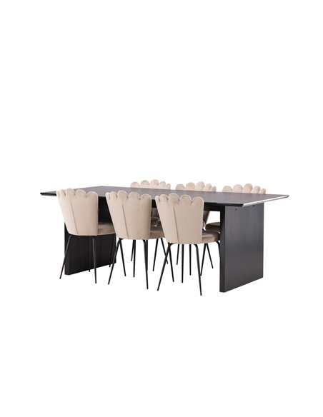 Matgrupp Vail med Limhamn matstolar, 200 × 100 cm