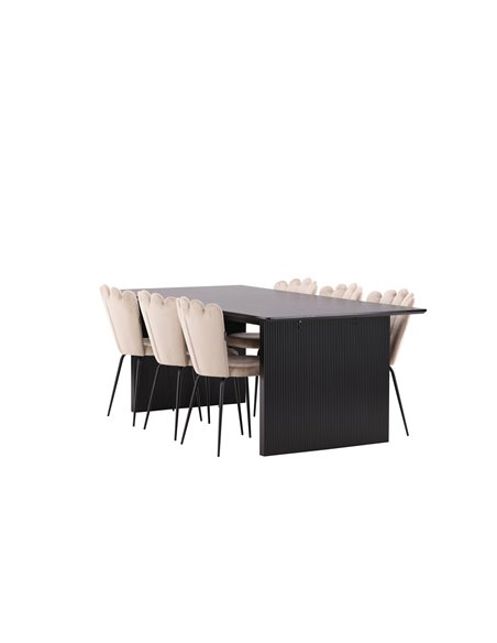 Matgrupp Vail med Limhamn matstolar, 200 × 100 cm