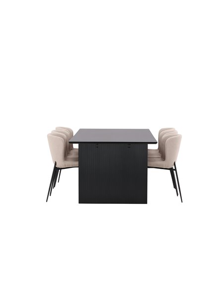 Matgrupp Vail med Modesto matstolar, 200 × 100 cm