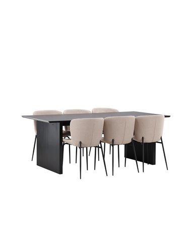 Matgrupp Vail med Modesto matstolar, 200 × 100 cm