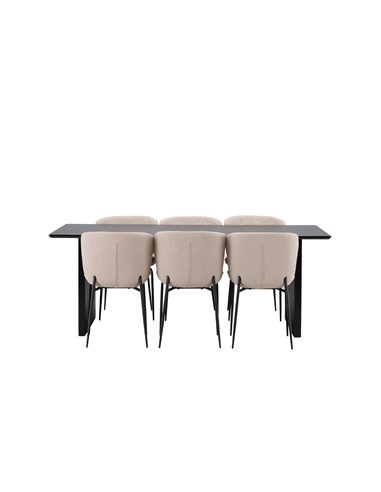 Matgrupp Vail med Modesto matstolar, 200 × 100 cm