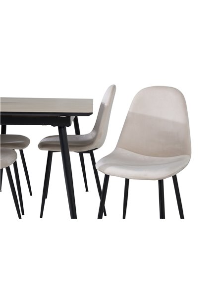 Matgrupp Silar med Polar matstolar, 120 × 80 cm