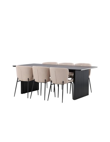 Matgrupp Vail med Modesto matstolar, 200 × 100 cm