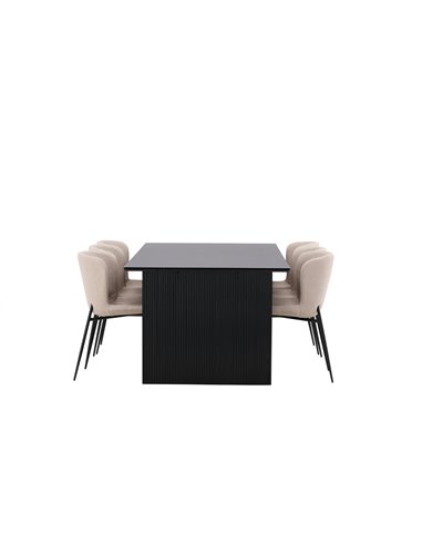 Matgrupp Vail med Modesto matstolar, 200 × 100 cm