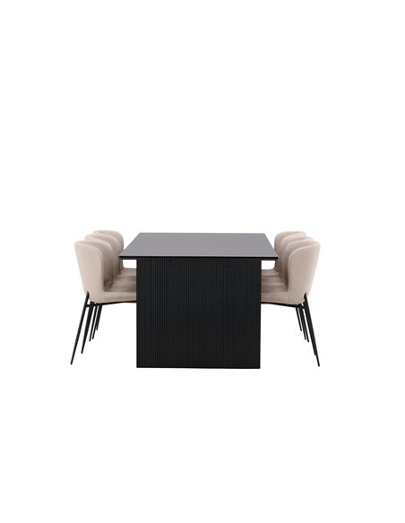 Matgrupp Vail med Modesto matstolar, 200 × 100 cm