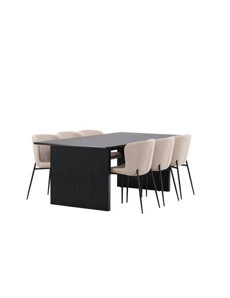 Matgrupp Vail med Modesto matstolar, 200 × 100 cm