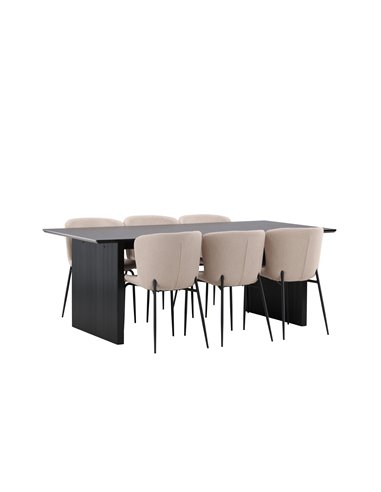 Matgrupp Vail med Modesto matstolar, 200 × 100 cm