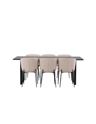 Matgrupp Vail med Modesto matstolar, 200 × 100 cm