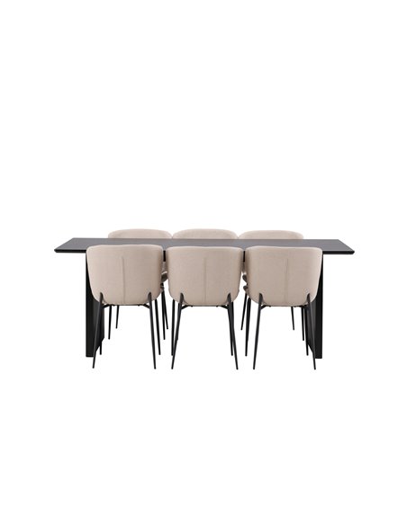 Matgrupp Vail med Modesto matstolar, 200 × 100 cm