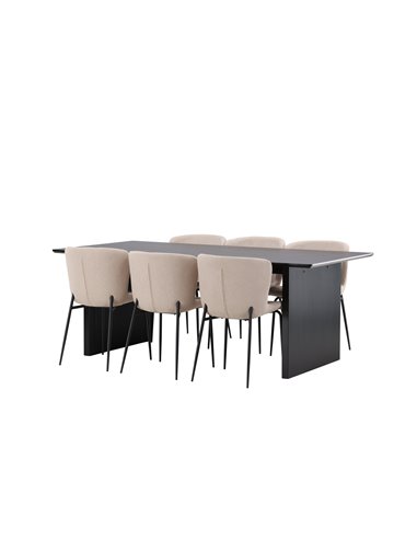 Matgrupp Vail med Modesto matstolar, 200 × 100 cm