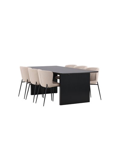 Matgrupp Vail med Modesto matstolar, 200 × 100 cm