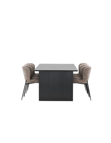 Matgrupp Vail med Modesto matstolar, 200 × 100 cm