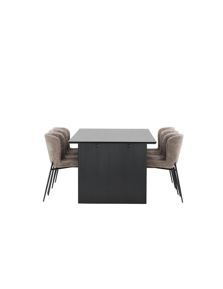 Matgrupp Vail med Modesto matstolar, 200 × 100 cm