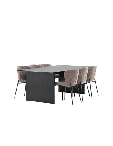 Matgrupp Vail med Modesto matstolar, 200 × 100 cm