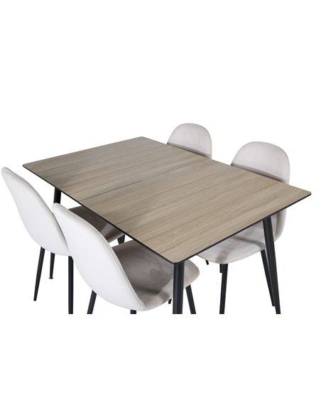 Matgrupp Silar med Polar matstolar, 120 × 80 cm