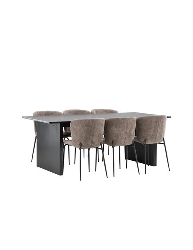Matgrupp Vail med Modesto matstolar, 200 × 100 cm