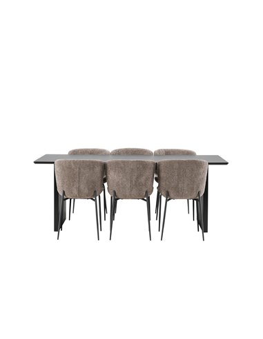 Matgrupp Vail med Modesto matstolar, 200 × 100 cm