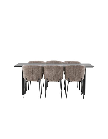 Matgrupp Vail med Modesto matstolar, 200 × 100 cm