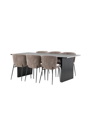 Matgrupp Vail med Modesto matstolar, 200 × 100 cm