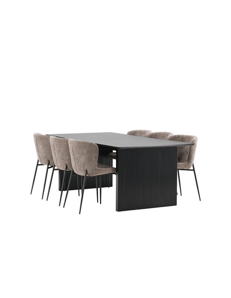 Matgrupp Vail med Modesto matstolar, 200 × 100 cm