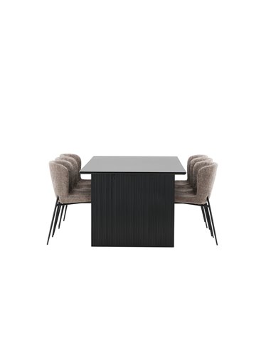 Matgrupp Vail med Modesto matstolar, 200 × 100 cm