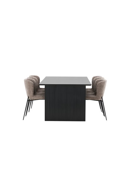 Matgrupp Vail med Modesto matstolar, 200 × 100 cm