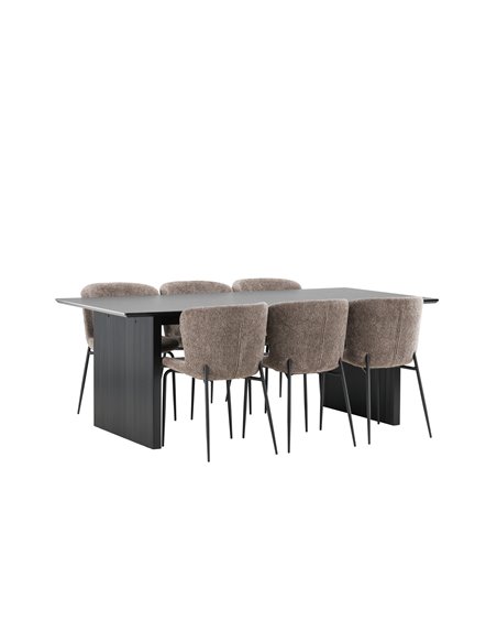 Matgrupp Vail med Modesto matstolar, 200 × 100 cm