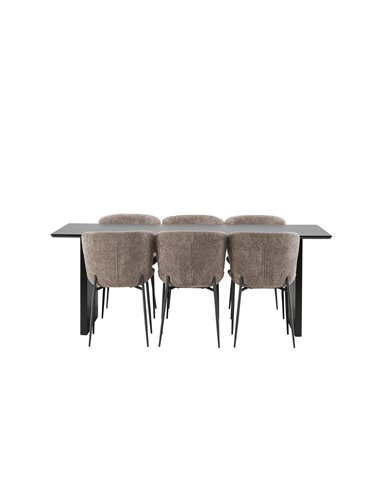 Matgrupp Vail med Modesto matstolar, 200 × 100 cm