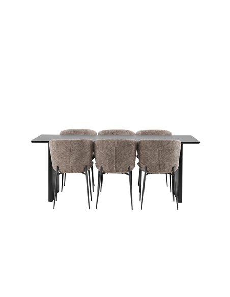 Matgrupp Vail med Modesto matstolar, 200 × 100 cm