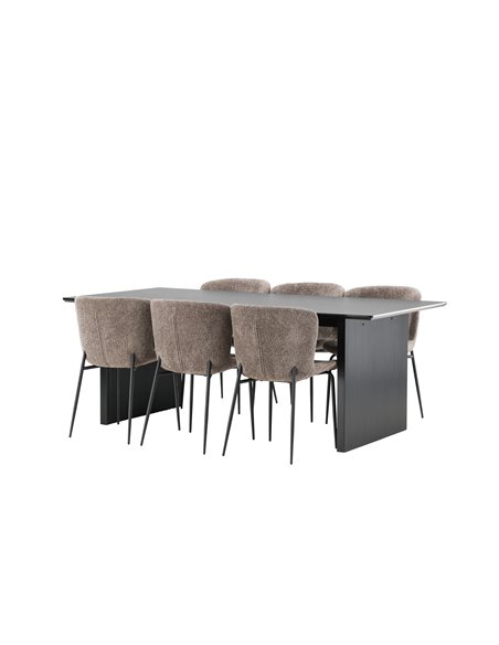 Matgrupp Vail med Modesto matstolar, 200 × 100 cm