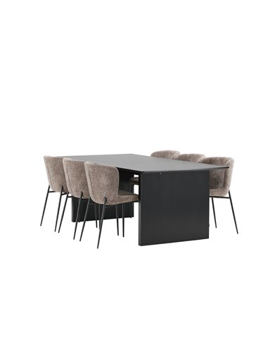 Matgrupp Vail med Modesto matstolar, 200 × 100 cm