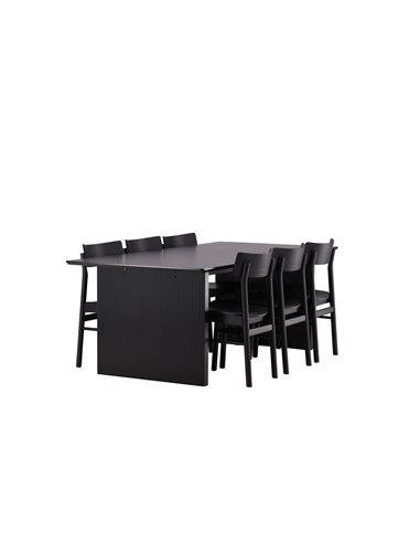 Matgrupp Vail med Montros matstolar, 200 × 100 cm