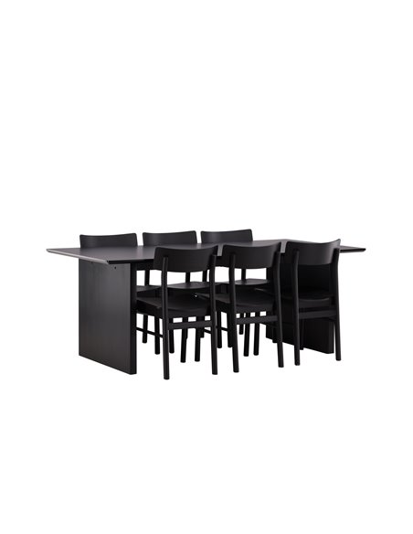 Matgrupp Vail med Montros matstolar, 200 × 100 cm