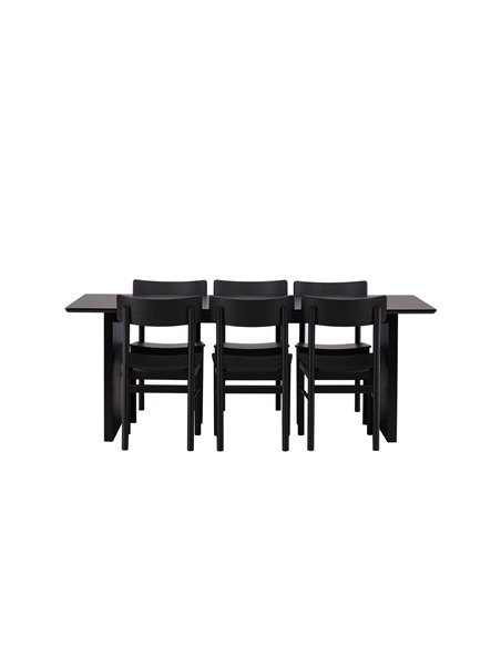 Matgrupp Vail med Montros matstolar, 200 × 100 cm