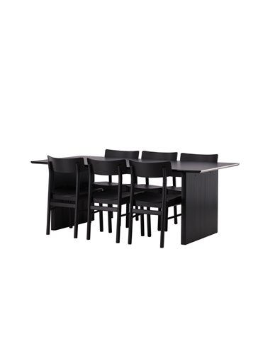 Matgrupp Vail med Montros matstolar, 200 × 100 cm