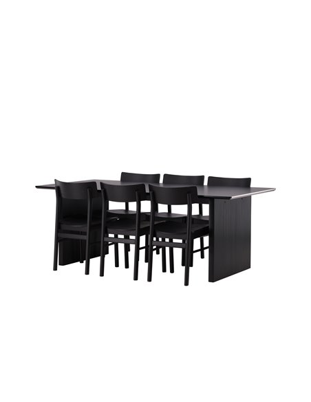Matgrupp Vail med Montros matstolar, 200 × 100 cm