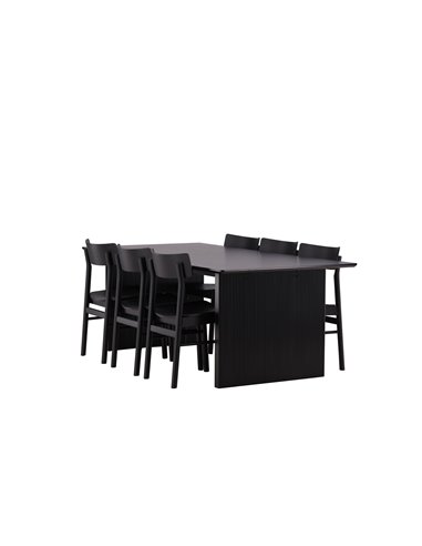 Matgrupp Vail med Montros matstolar, 200 × 100 cm