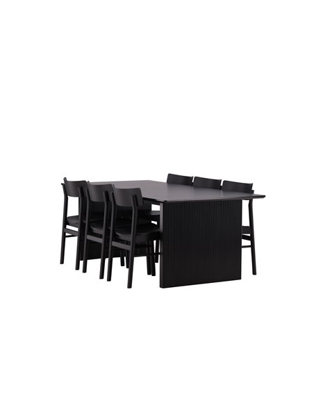 Matgrupp Vail med Montros matstolar, 200 × 100 cm