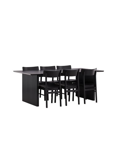 Matgrupp Vail med Montros matstolar, 200 × 100 cm