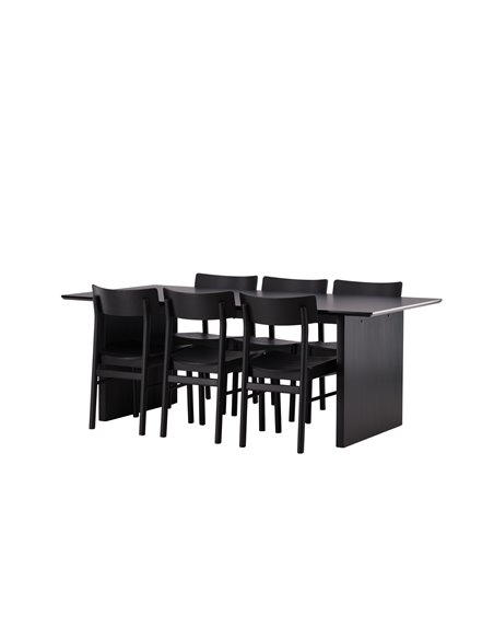 Matgrupp Vail med Montros matstolar, 200 × 100 cm