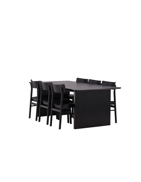 Matgrupp Vail med Montros matstolar, 200 × 100 cm