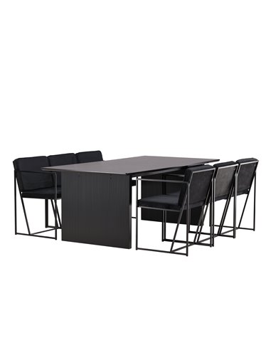 Matgrupp Vail med Richmond matstolar, 200 × 100 cm